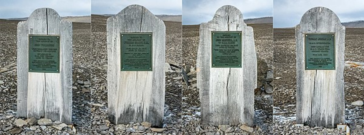 The headstones of John Torrington, William Braine, John Hartnell, and a fourth sailor, Thomas Morgan.