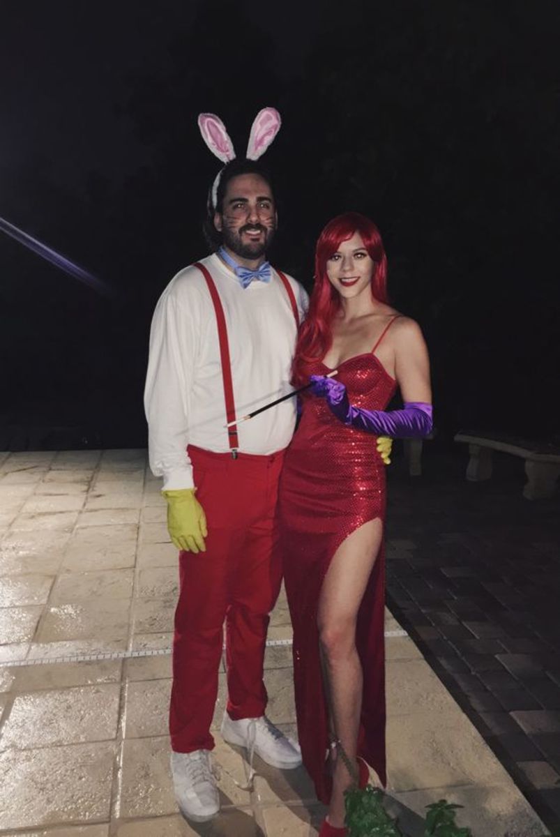 Jessica Rabbit and Roger Rabbit Halloween Costume.