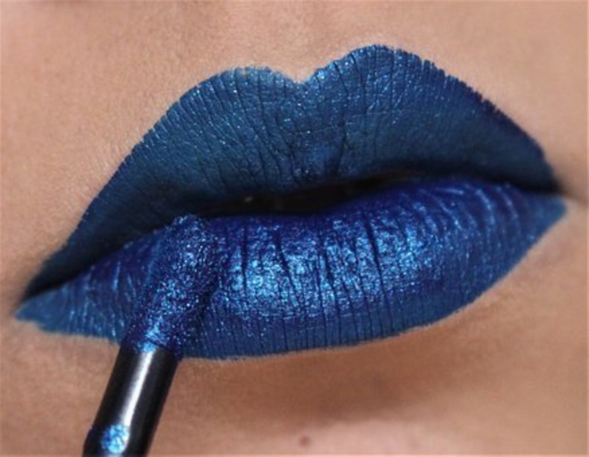 Only use colors like bold metallic blue if you have clear, smooth skin. Otherwise, you will draw unwanted attention to your face.