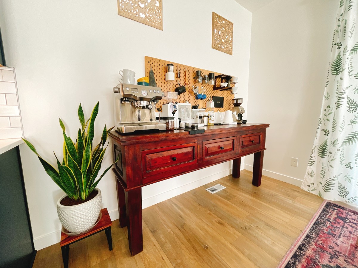Find an area in the kitchen where you can set a coffee bar or coffee nook. Trust me. You would have so much fun! 