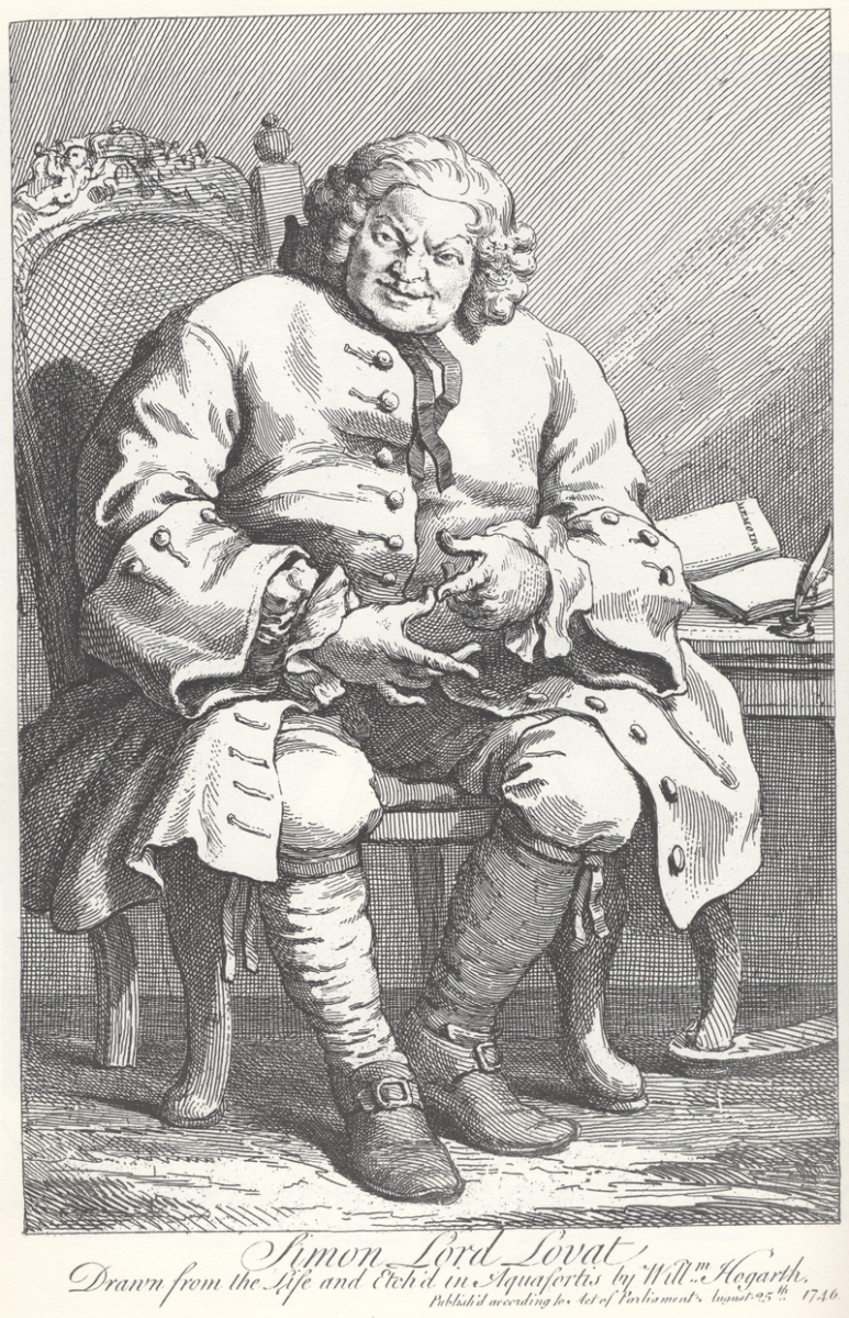 William Hogarth's depiction of Lord Lovat on his journey to the Tower of London and his eventual beheading.