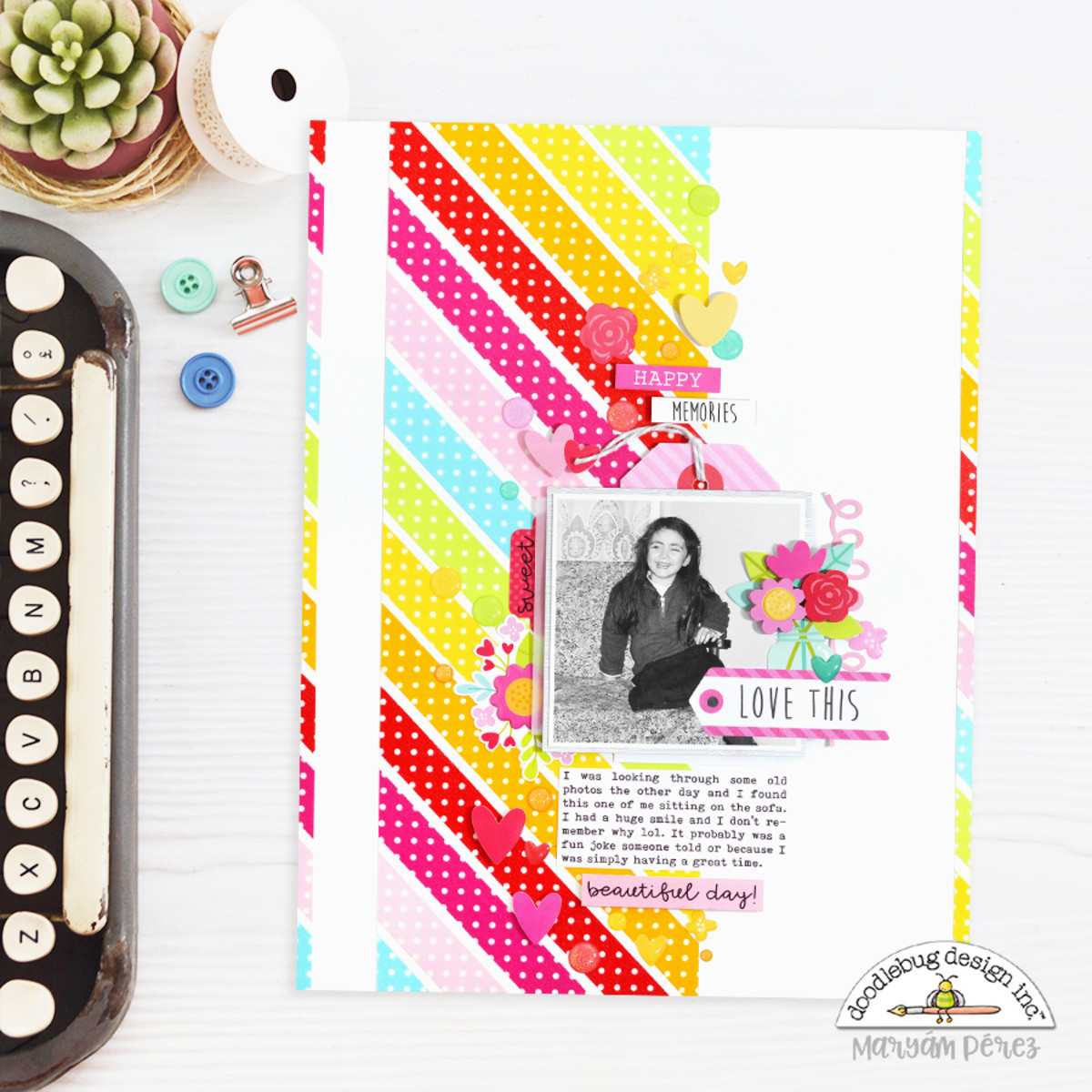 Washi tape can be used to create colorful borders and focal points.