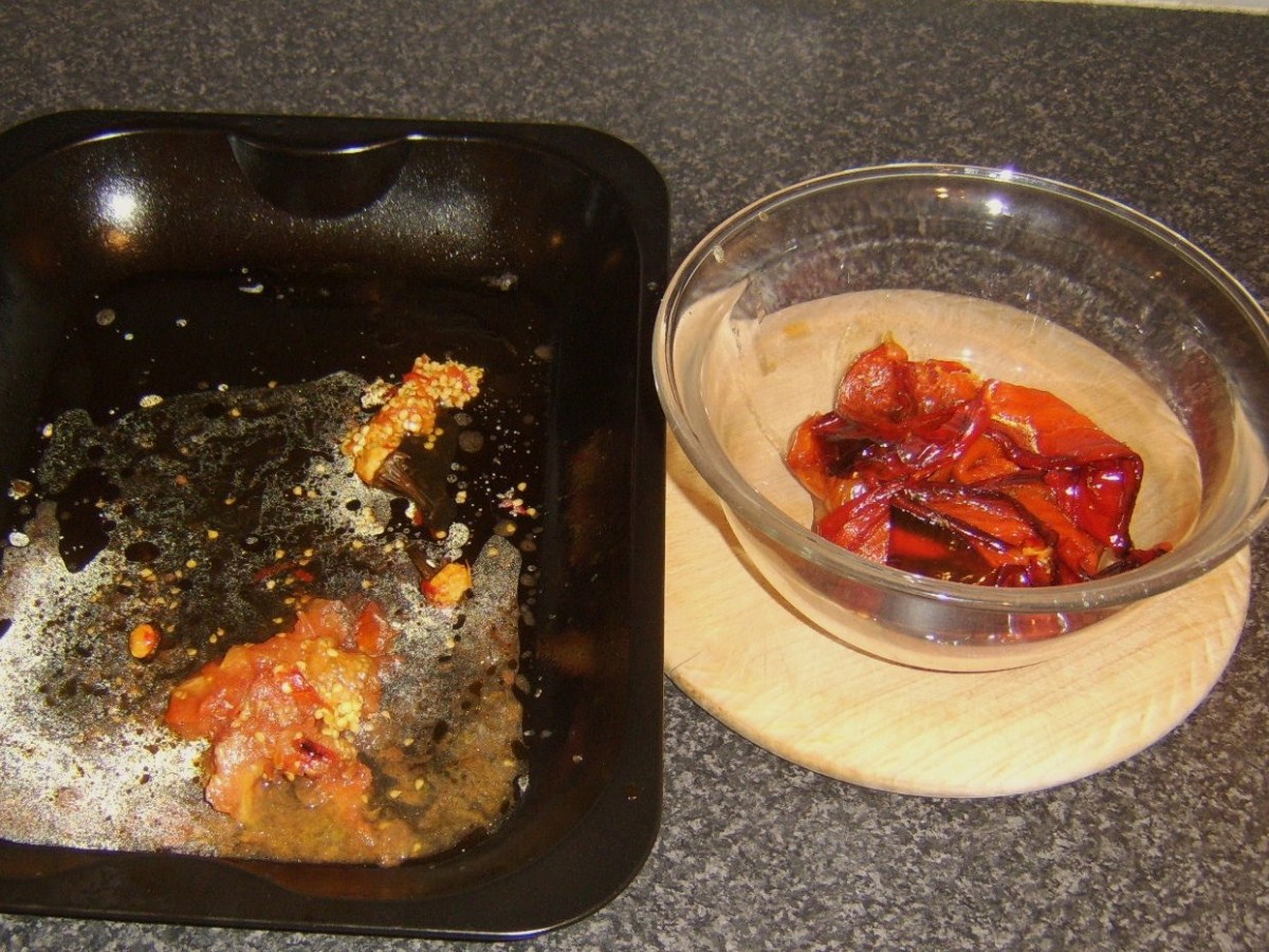 Roasted and Seeded Peppers and Tomatoes