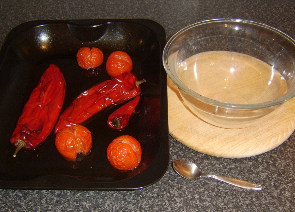 Roasted peppers and tomatoes