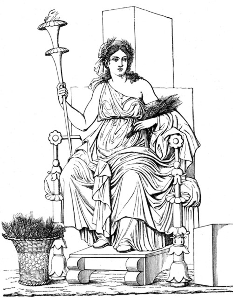 The mother goddess and goddess of agriculture, Demeter, in Pompeii.