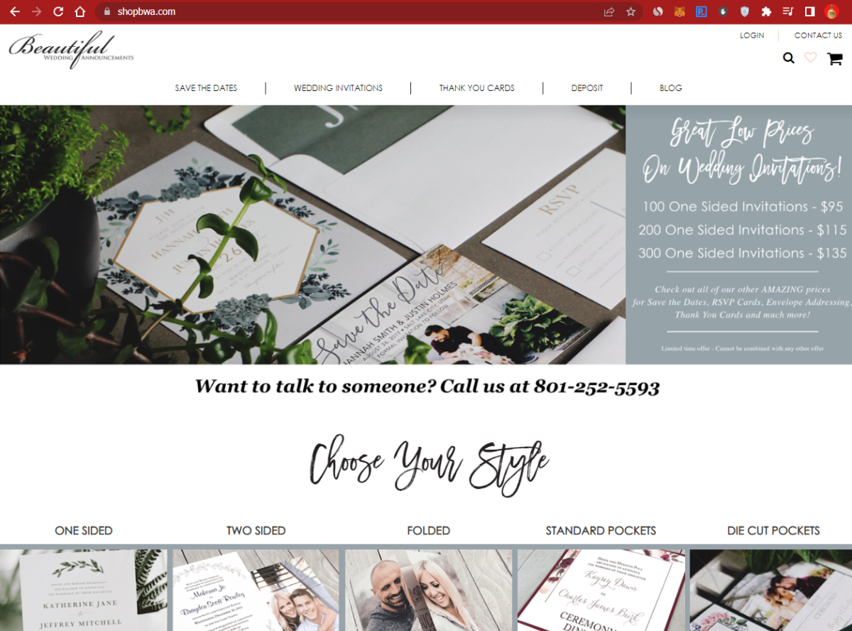 Quality bargain wedding announcements and beautiful save the dates.  * I am NOT an affiliate of their website. They are long trusted neighbors that do high quality work at bargain prices because for you to save money! :)