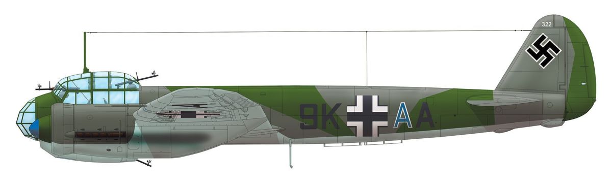 Junkers Ju 88A-1 of the Stab/KG 51, June 1940. The Ju 88 was too fast (286mph) for Allied fighter aircraft to intercept it proved deadly for Allied ground forces. Over 15,000 were built during the Second World War.