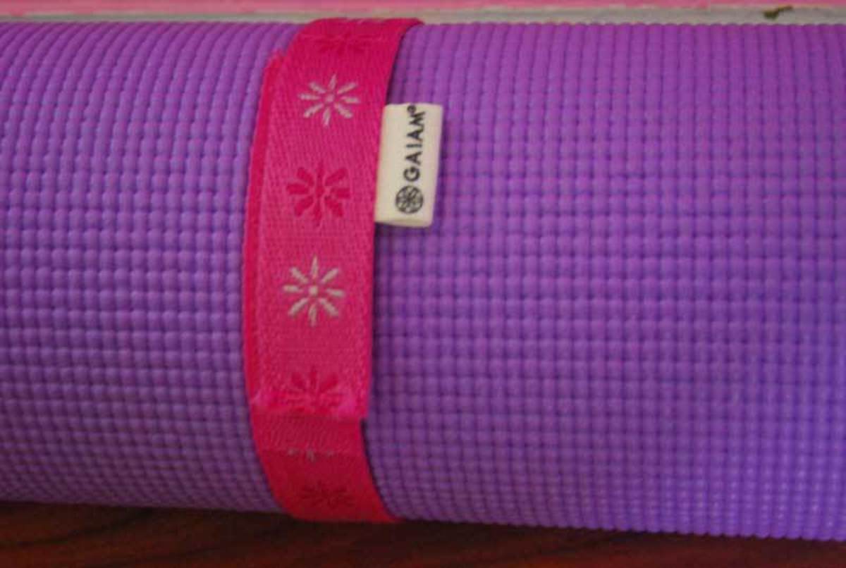 My former yoga mat with strap