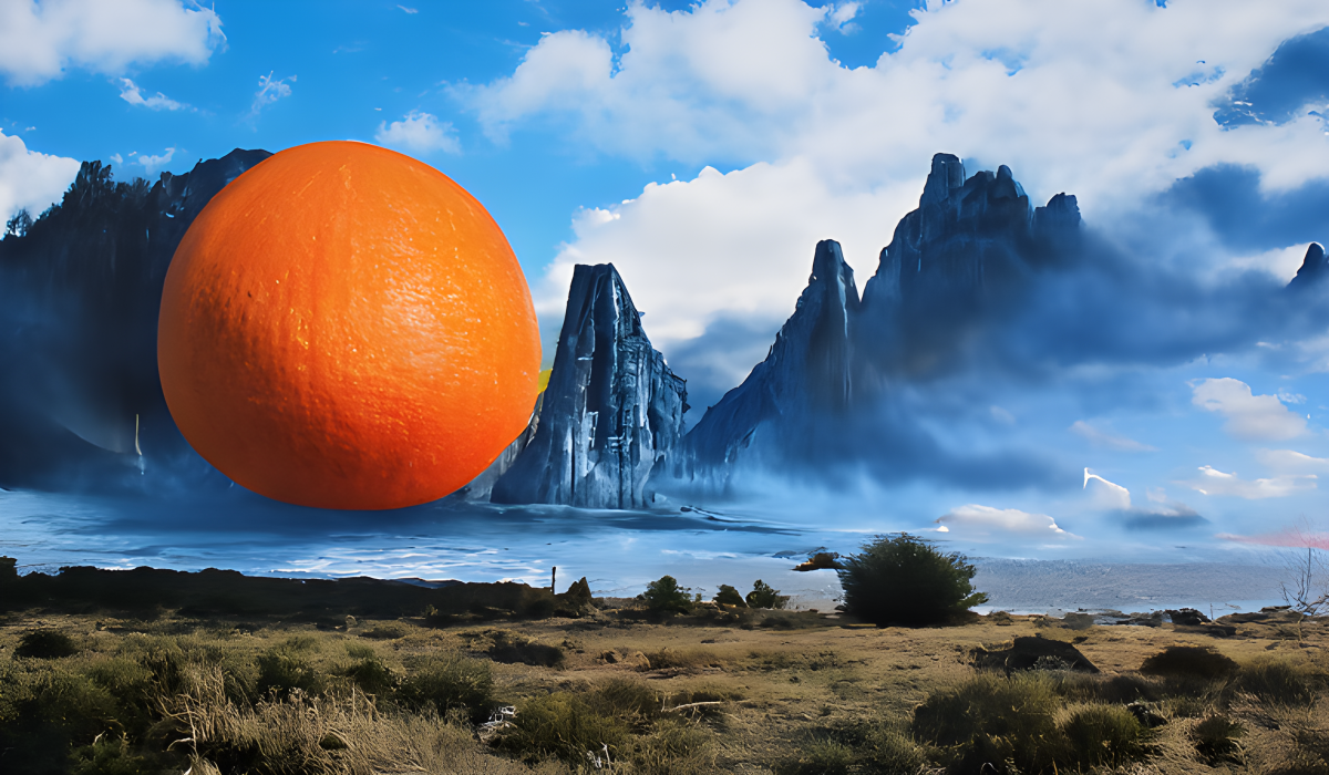 "An Orange" - Matte Painting