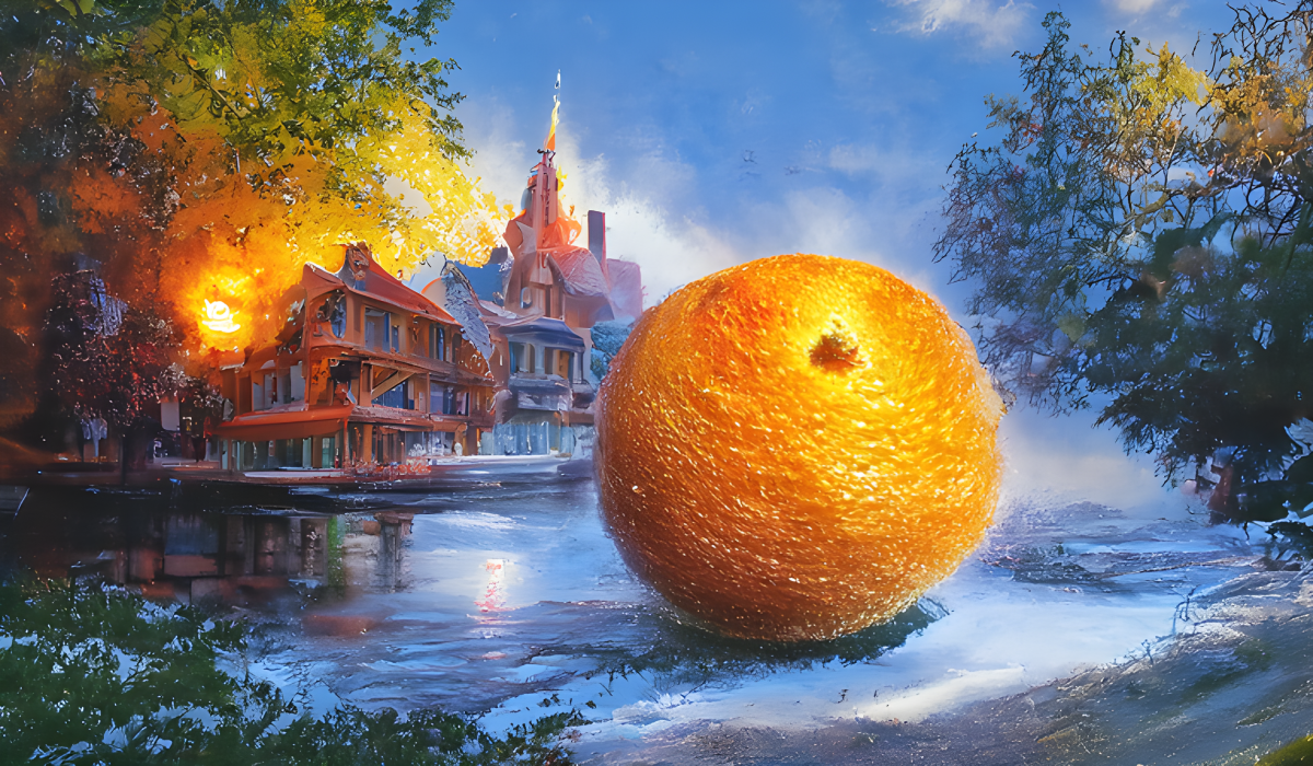 "An Orange" - Thomas Kinkade