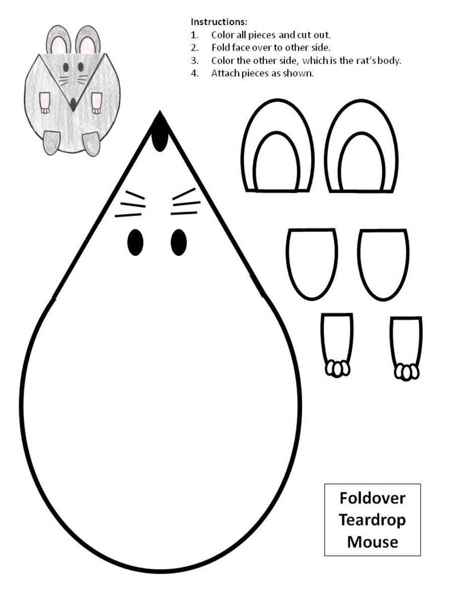 Here is the template for the Foldover Teardrop Mouse. The link to the pdf of this pattern is located at the end of this article.