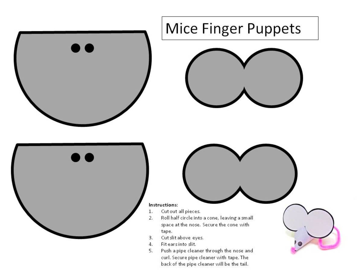 Here is the template for the Finger Puppet Mice. The link to the pdf of this pattern is located in the middle of this article.