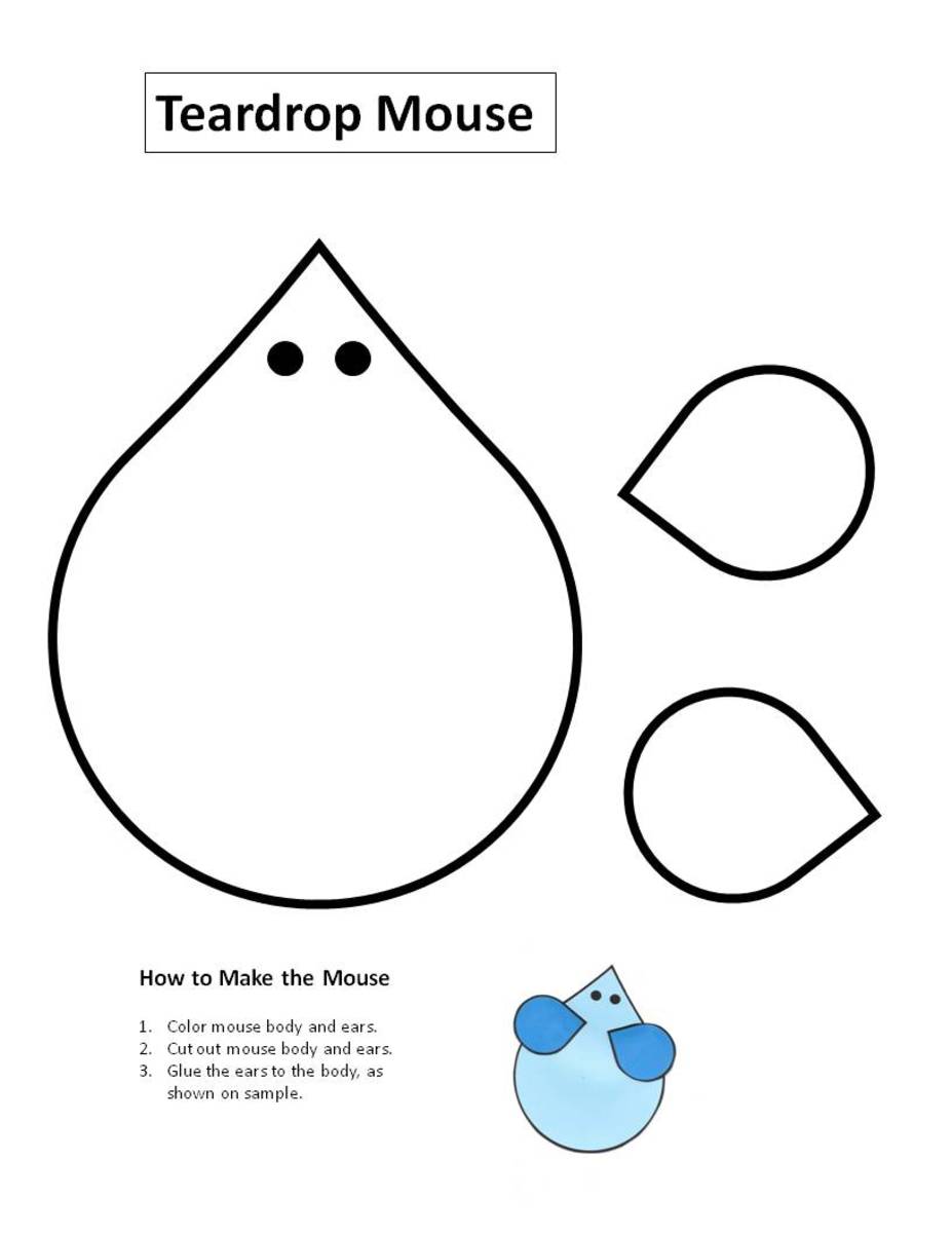 Here is the template for the Teardrop Mouse. The link to the pdf of this pattern is located at the end of this article.