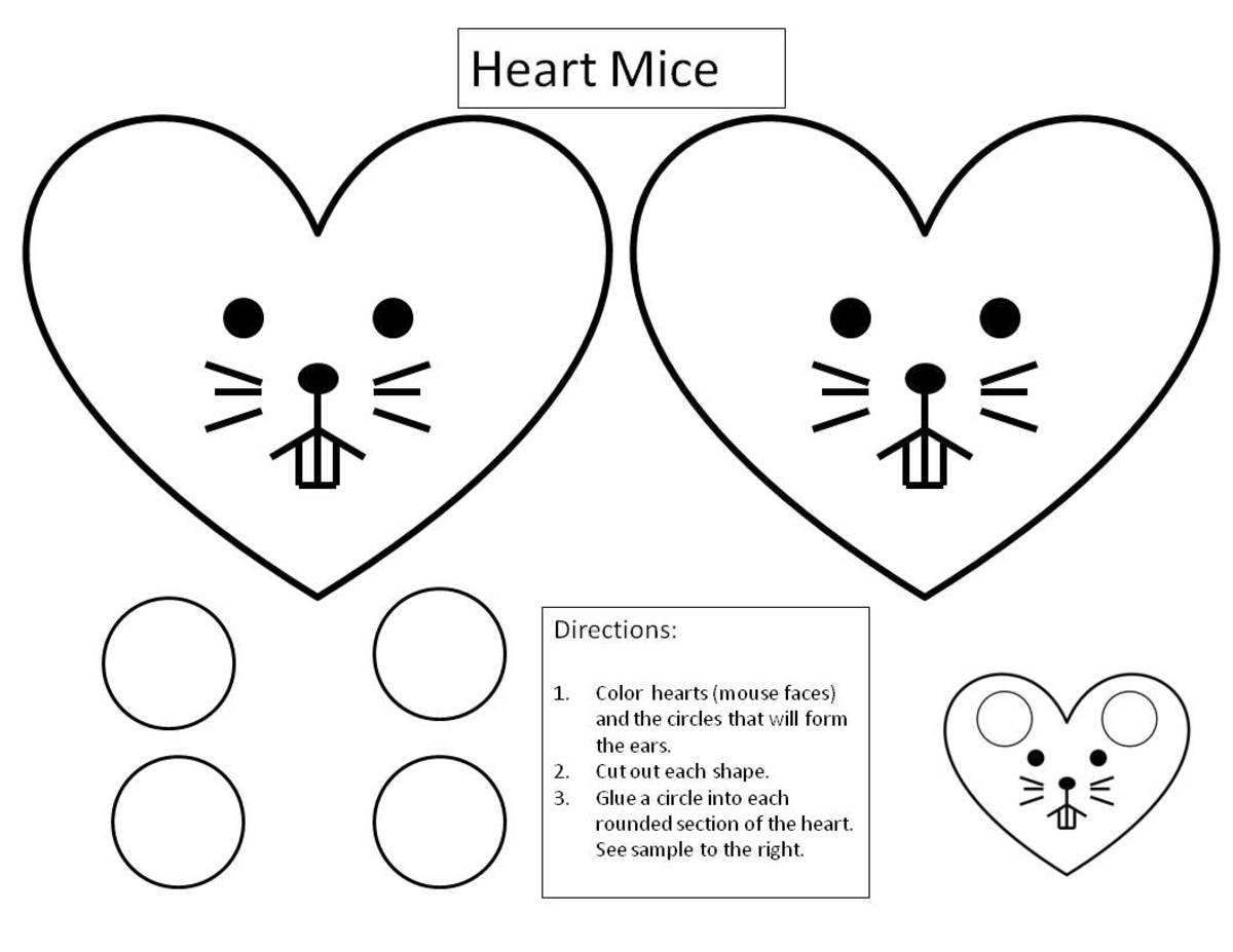 Here is the template for the Heart Mice which can be printed on to plain white paper. The link to the pdf of this pattern is located in the middle of this article.