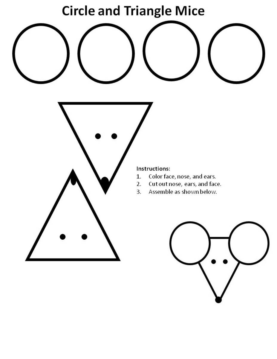 Here is the template for the Circle and Triangle Mice. The link to the pdf of this pattern is located at the end of this article.