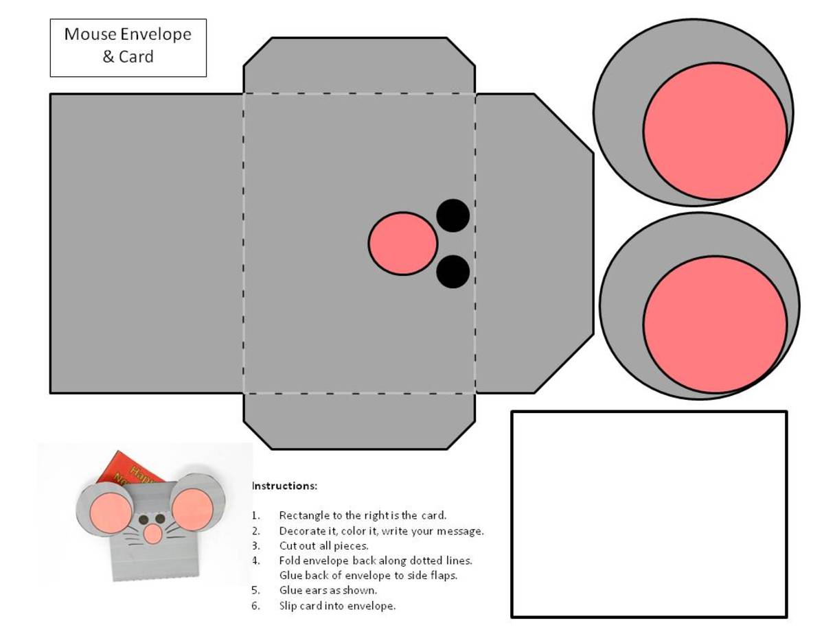 Here is the template for the Mouse Envelope. The link to the pdf of this pattern is located in the middle of this article.