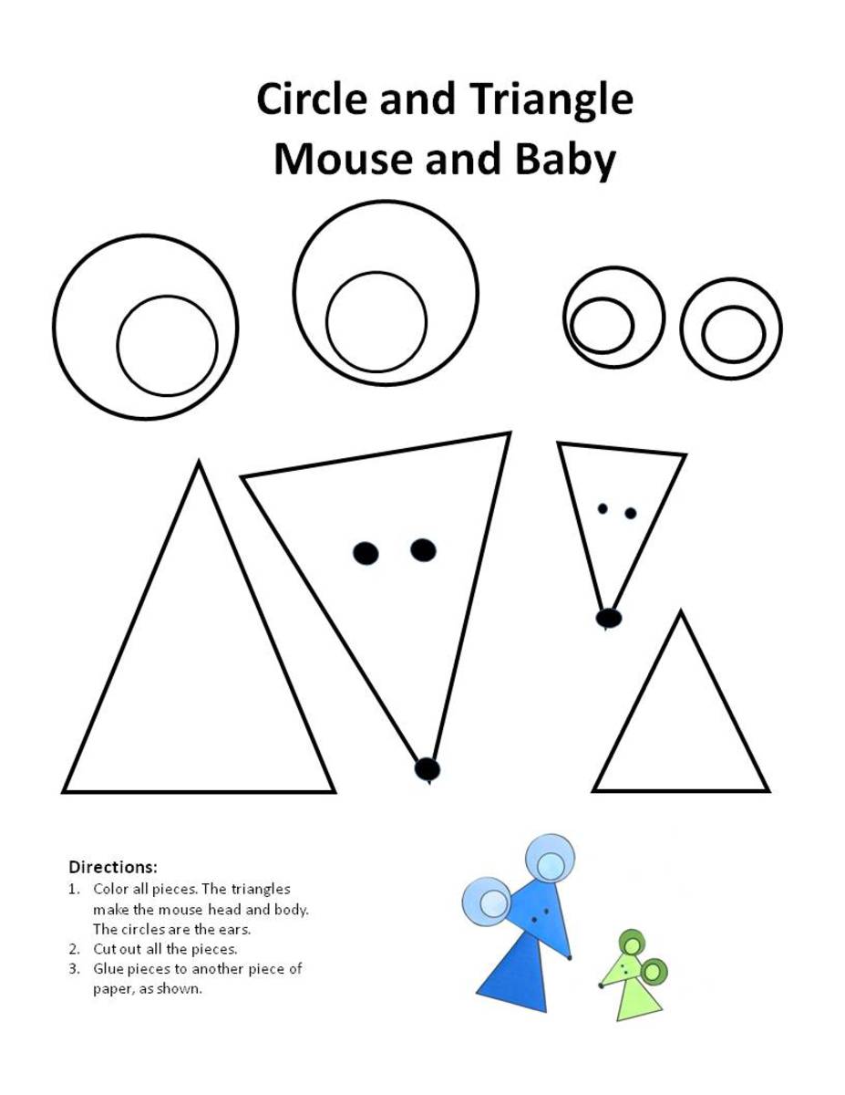 Here is the template for the Circle and Triangle Mouse and Baby. The link to the pdf of this pattern is located at the end of this article.
