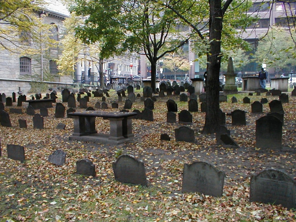 Kings Chapel Burial Ground in Boston Established in 1630 Includes Graves of John Winthrop and John Cotton