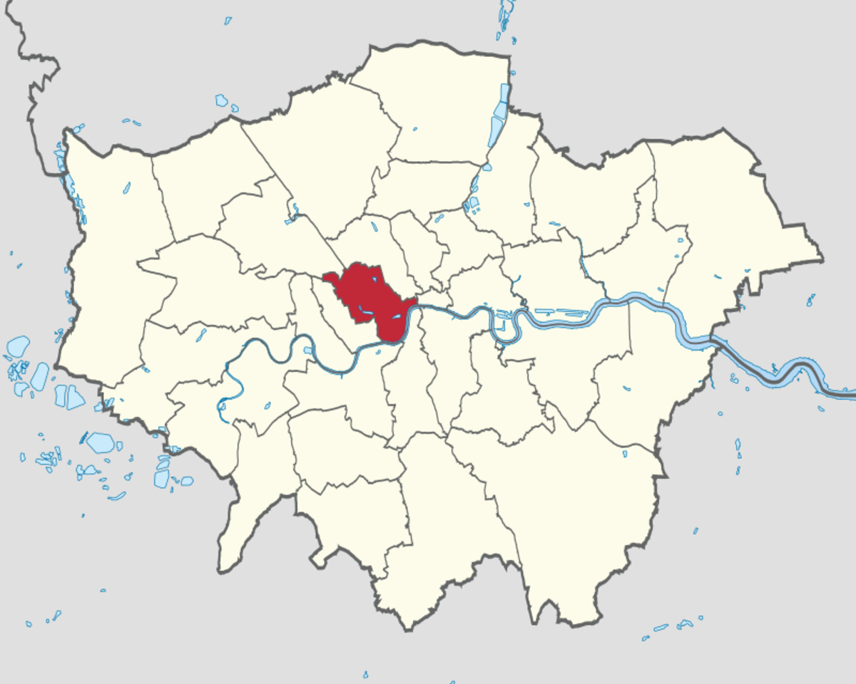 Westminster's location within London.