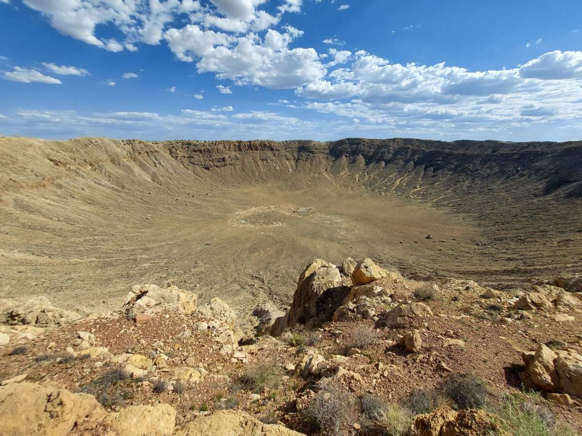 Meteor Crater lies about 45 miles east of Flagstaff. 