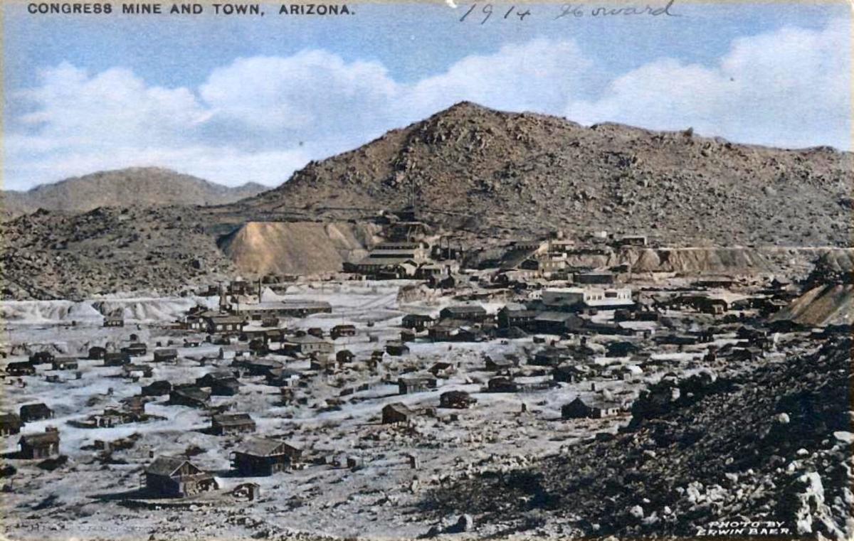 View of Congress and the mine, c.1914. (colorized using DeOldify)