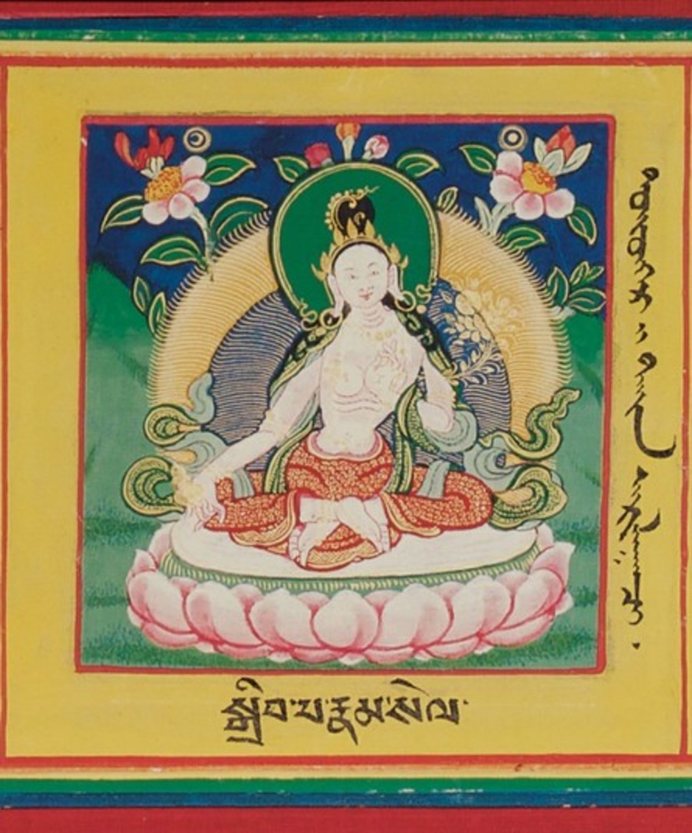 Painting of the bodhisattva Sarvanivarana-Vishkambhin.