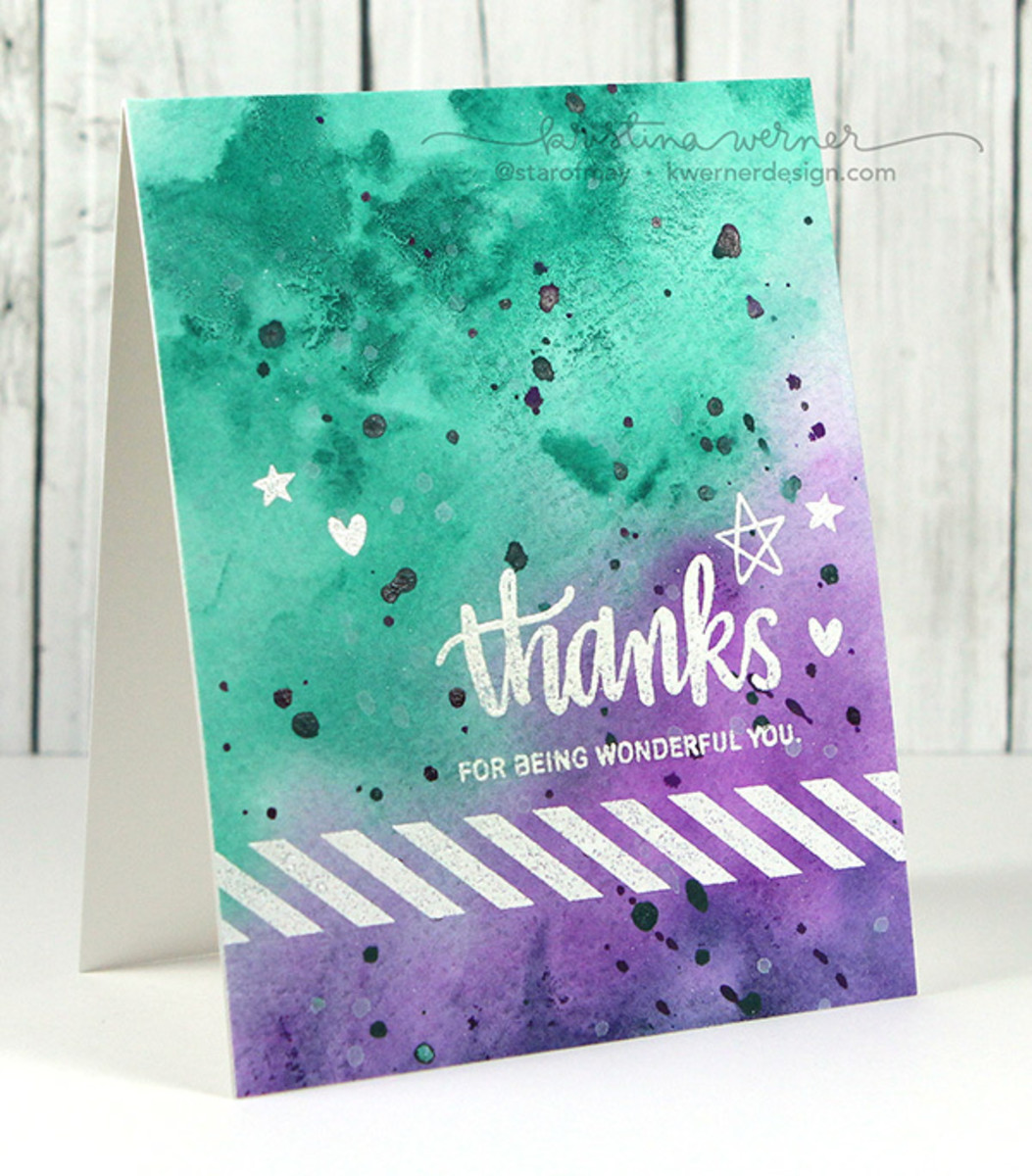 Watercolors can be used for background for greeting cards