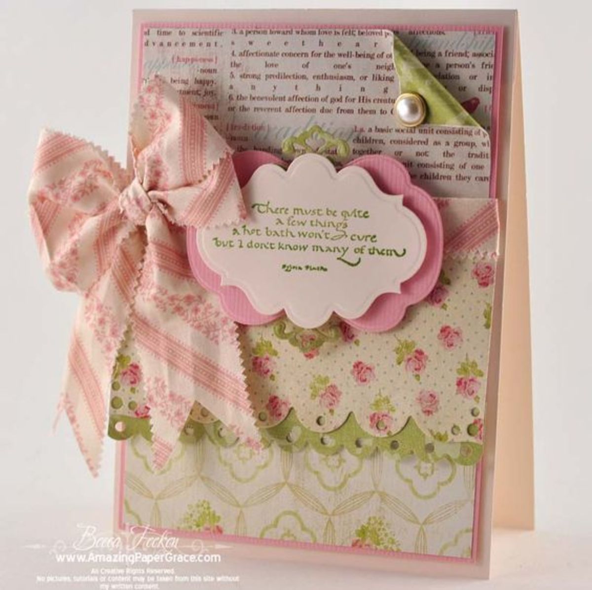 Ribbon when used on greeting cards can set the tone for the design