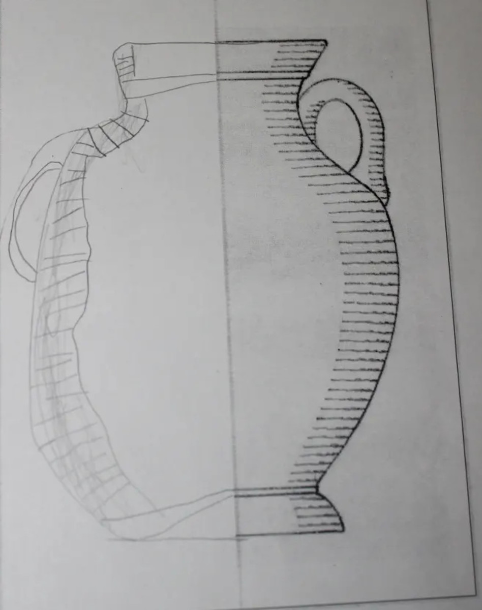 Mirror image Greek vase drawn by a 5 year old