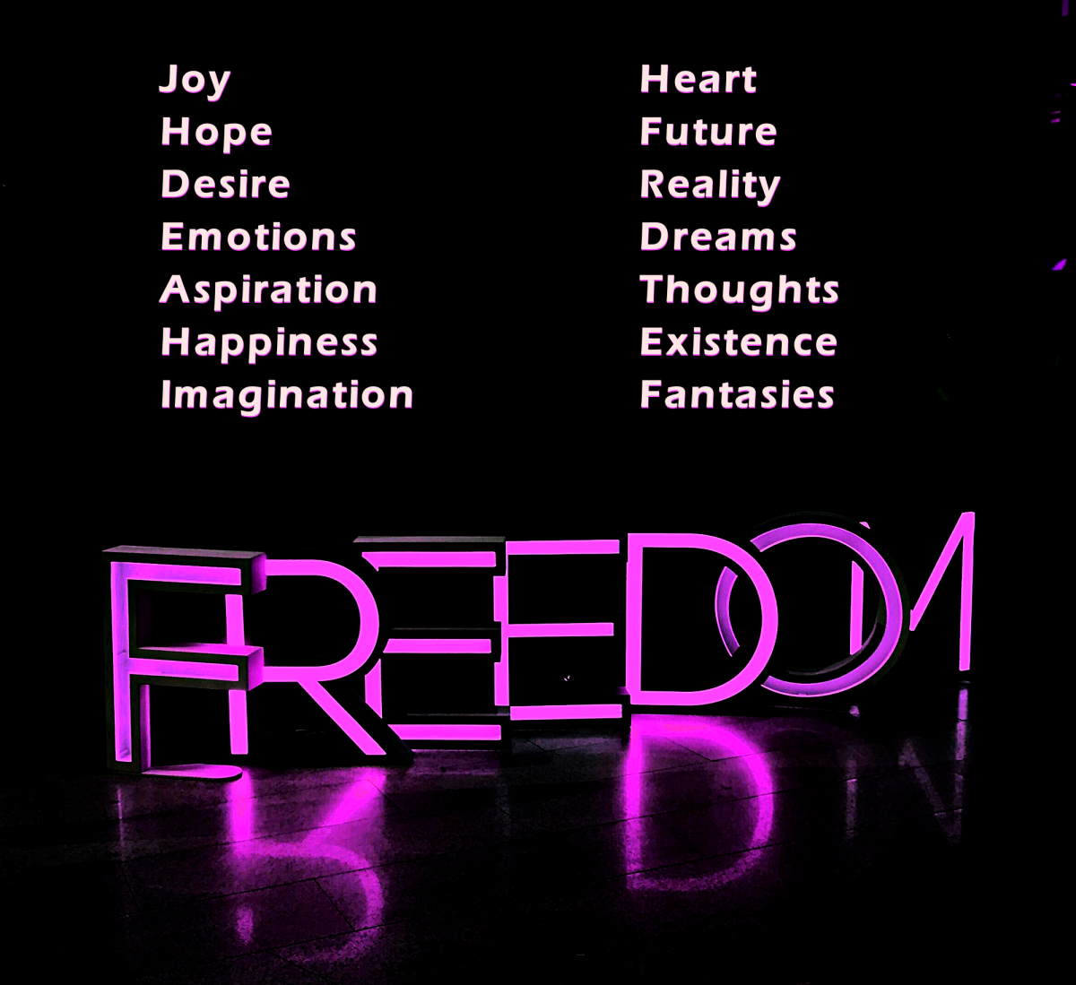 The idea of freedom symbolizes a number of emotional feelings.