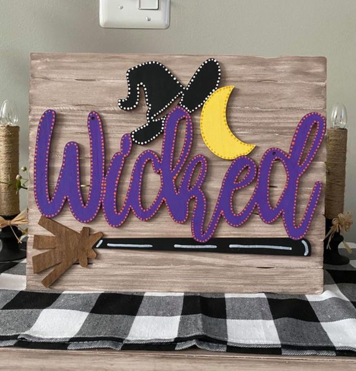 Purple "Wicked" Sign