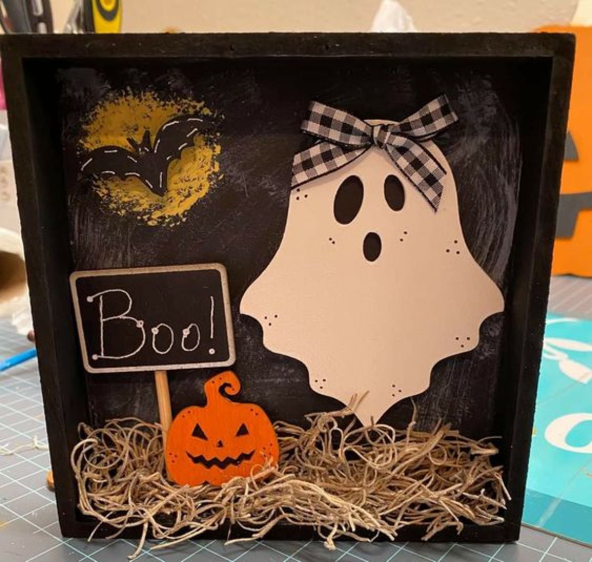 "Boo!" Shadowbox Sign