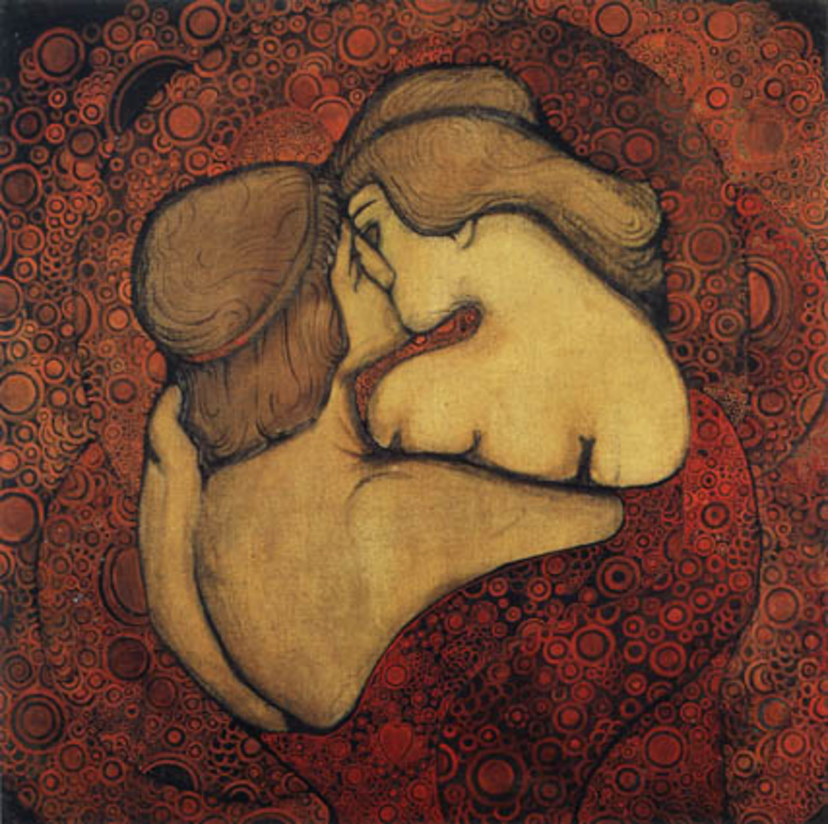 The Kiss 2 by artist Vsevolod Maximovich, 1913