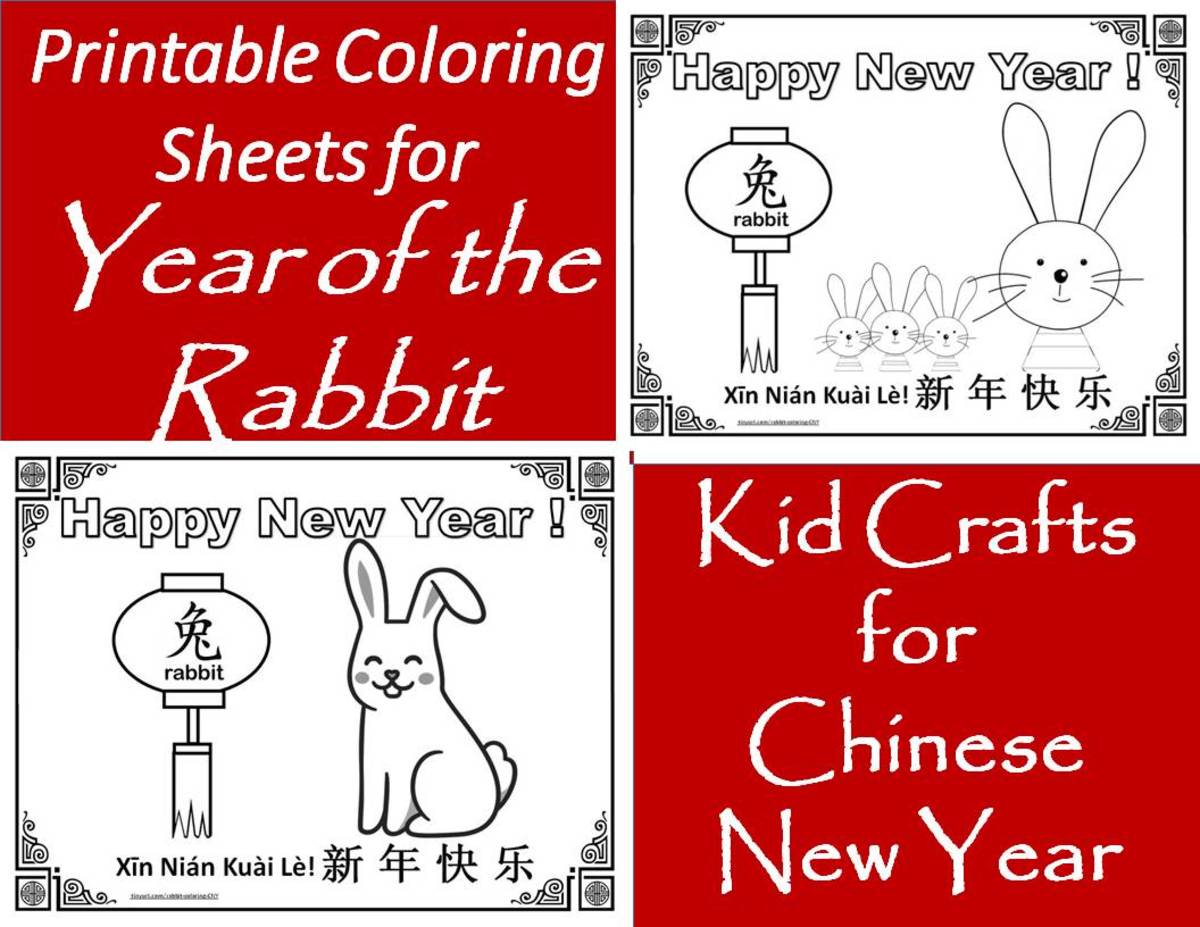 This article has 30 printable pdfs for coloring pages for the Year of the Rabbit in the Chinese zodiac.