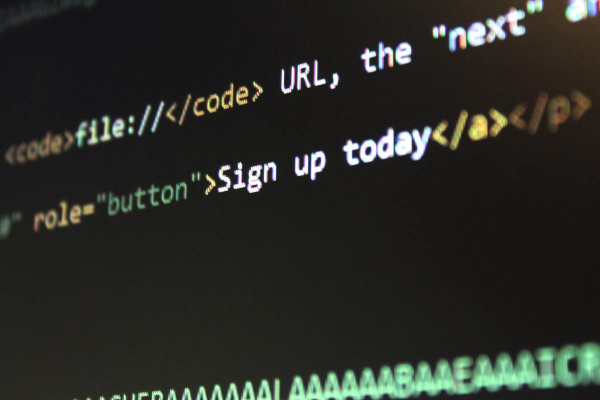 Source code with the words"sign up" represents composable tech's future. 