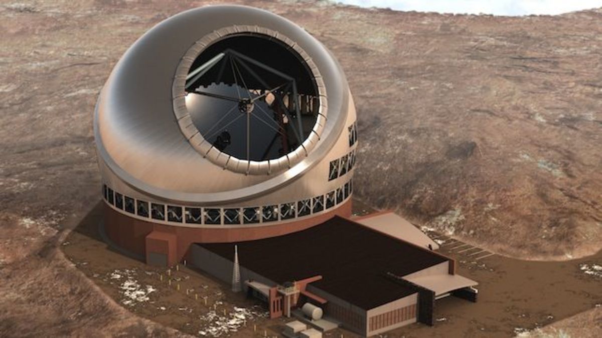 Artist's impression of the Thirty Meter Telescope in Hawaii