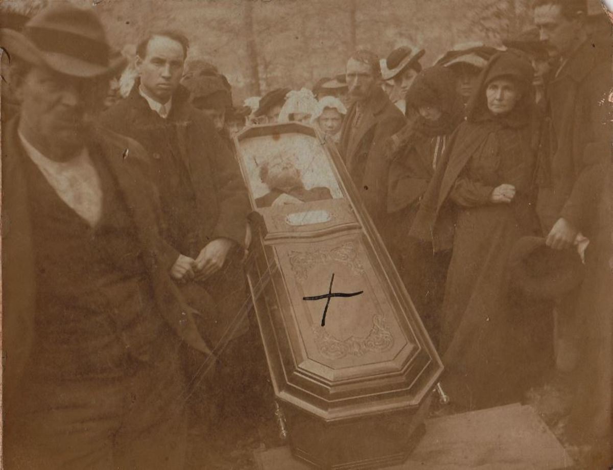 The funeral of Jesse James, one of the most legendary outlaws in American history.