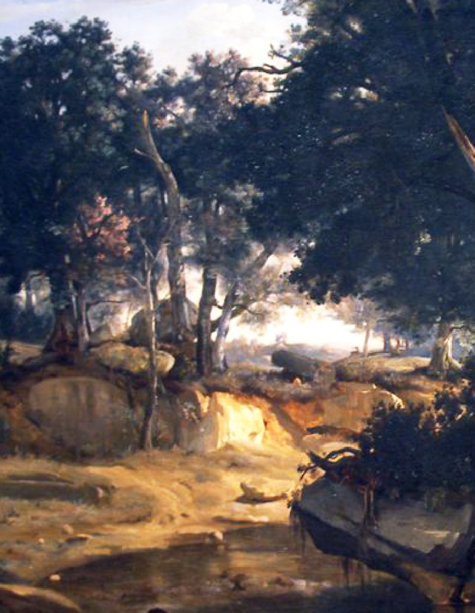 Detail from 'Forest of Fontainebleau' 1830 Jean-Baptiste-Camille Corot