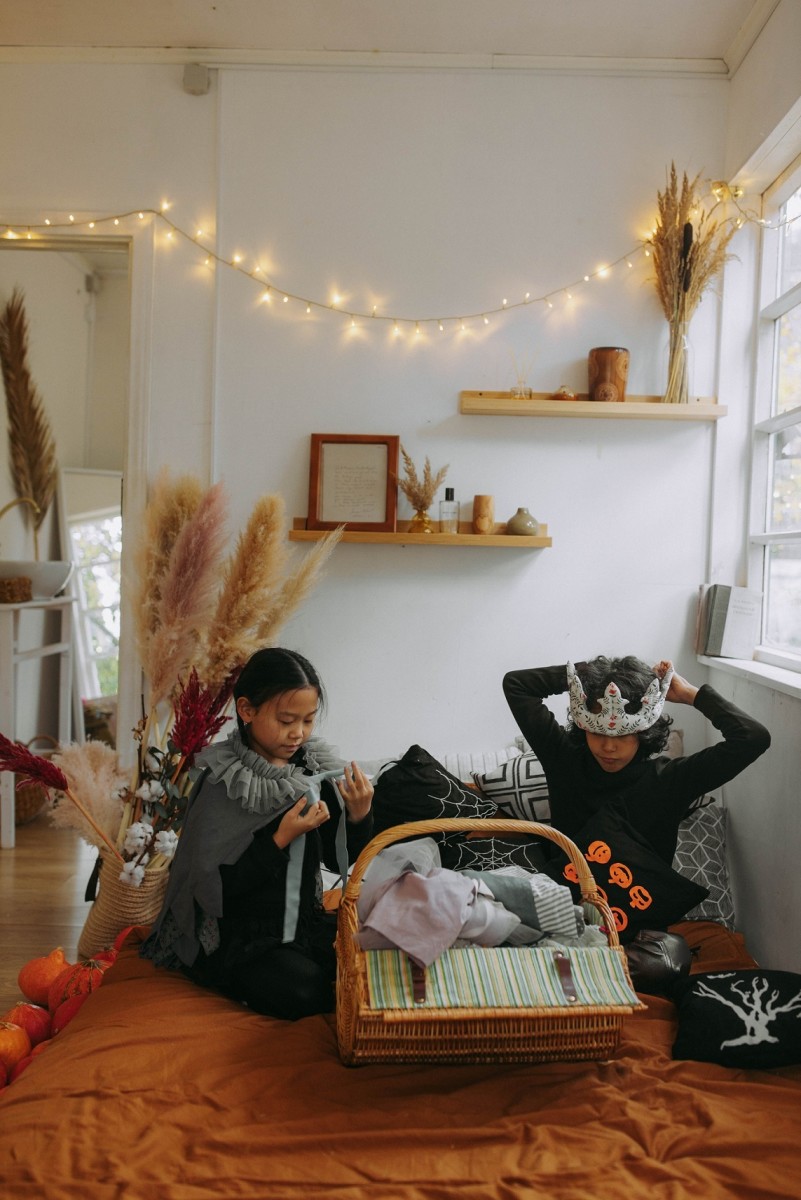 Use what you have around the house to create a magical space for Halloween.