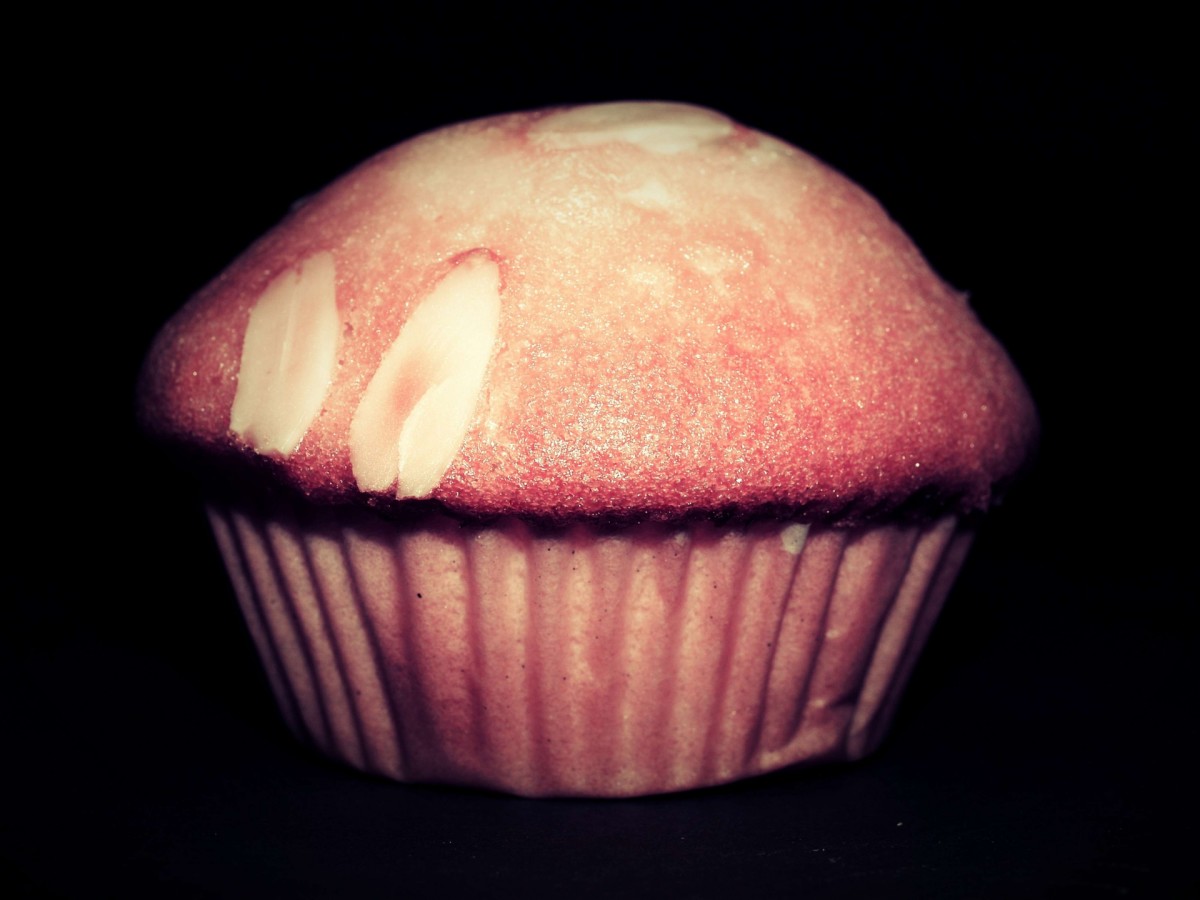 An undecorated cupcake