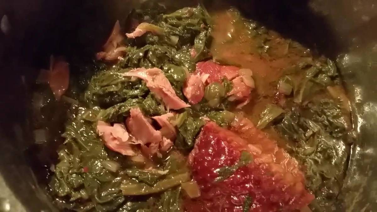 Granny Purvis's greens and smoked turkey