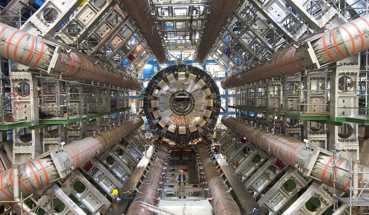 The ATLAS experiment at the Large Hadron Collider. We can measure the God particle, but we can't measure God.