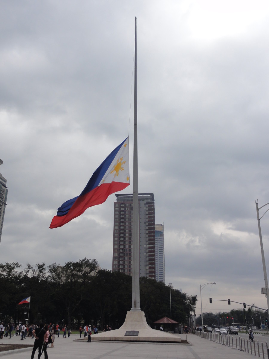 The Philippine flag was flown at half-mast at Rizal Park in Manila on January 30, 2015, during the National Day of Mourning following the Mamasapano clash.