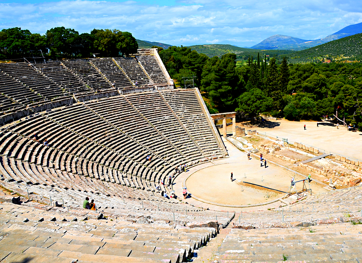 The great theater of Epidaurus, designed by Polykleitos the Younger in the 4th century BC.