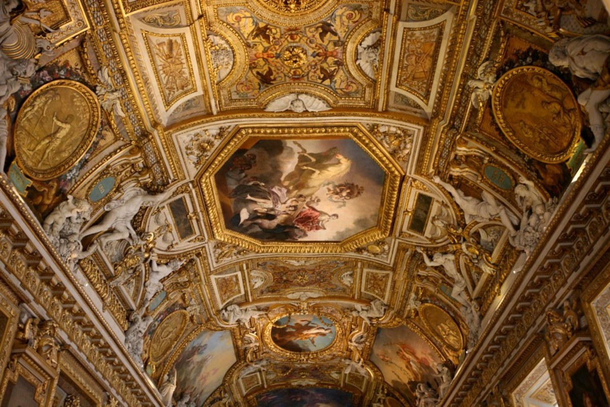 One of the beautiful ceilings in the Louvre.  