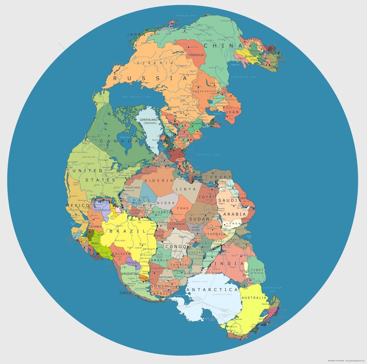 All the continents of the Earth originally formed one supercontinent: Pangea