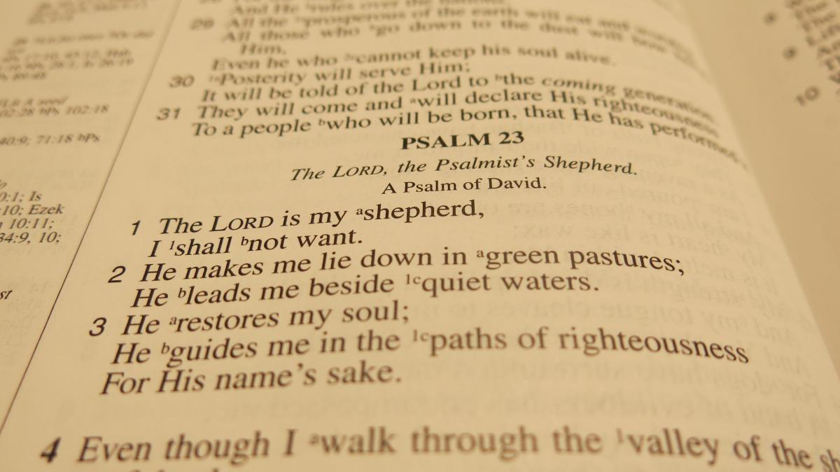 A modern-day, simplified version of Psalm 23