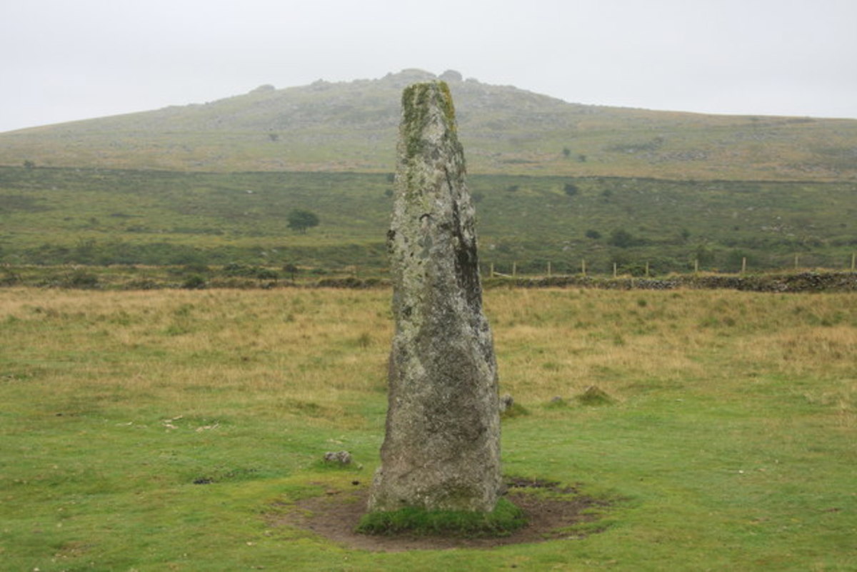 An orthostat in Dartmoor National Park.
