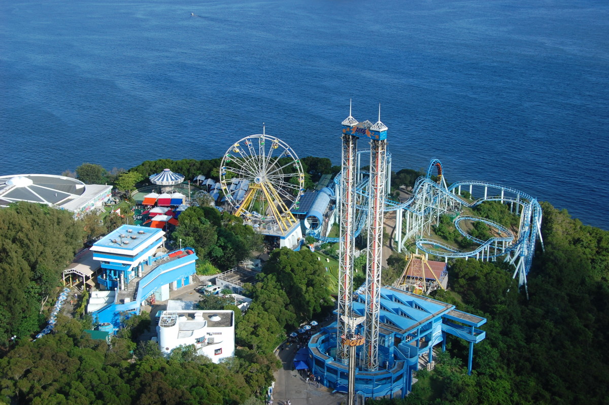 Several of Marine World's rides. Formerly known as "Headlands Rides," this section.
