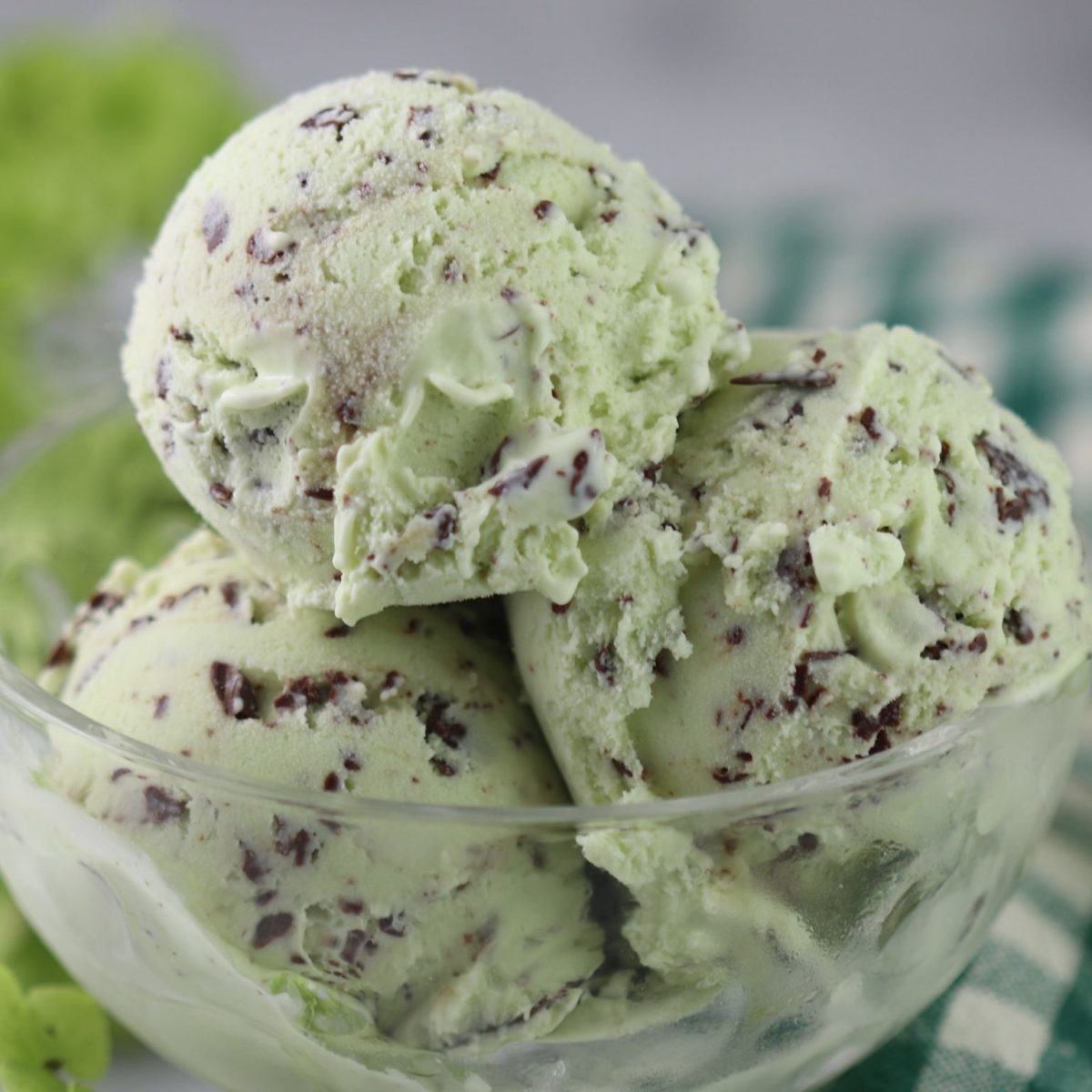 Cool and refreshing mint chocolate chip ice cream
